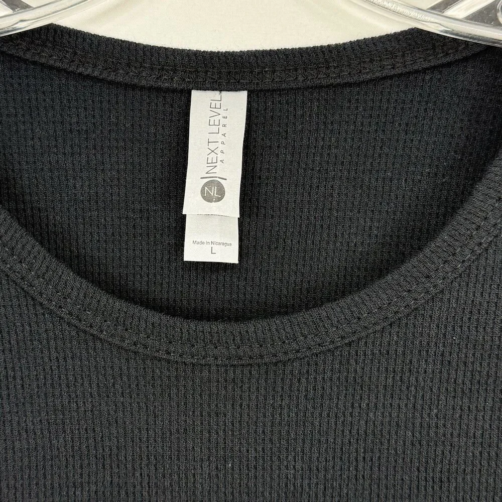NEXT LEVEL BLACK THERMAL LONG SLEEVE SIZE L T-SHIRT U.S. SKI & SNOWBOARD